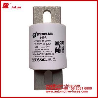 محرك الطاقة أنظمة الطاقة السيراميكية الذخائر الآلية RS309-MD 600A 500VAC 200KA 500VDC 50KA AR أنابيب المركبات الكهربائية 30-800A
