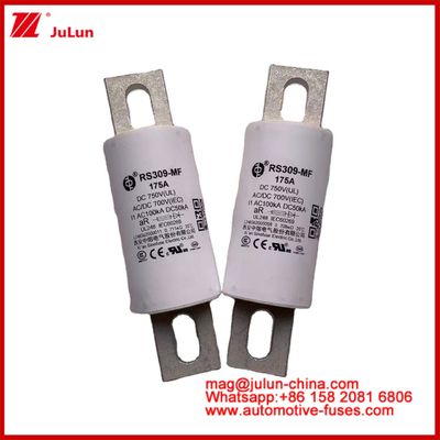 RS309-MF 175A 750VDC UL فيوز السيراميكي الأنبوبي AR 750VDC / 700AC IEC 20KA GB 5-800A للسيارات الكهربائية وأنظمة الطاقة